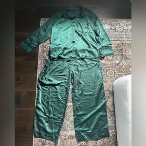 Satin Dark Green Pajamas